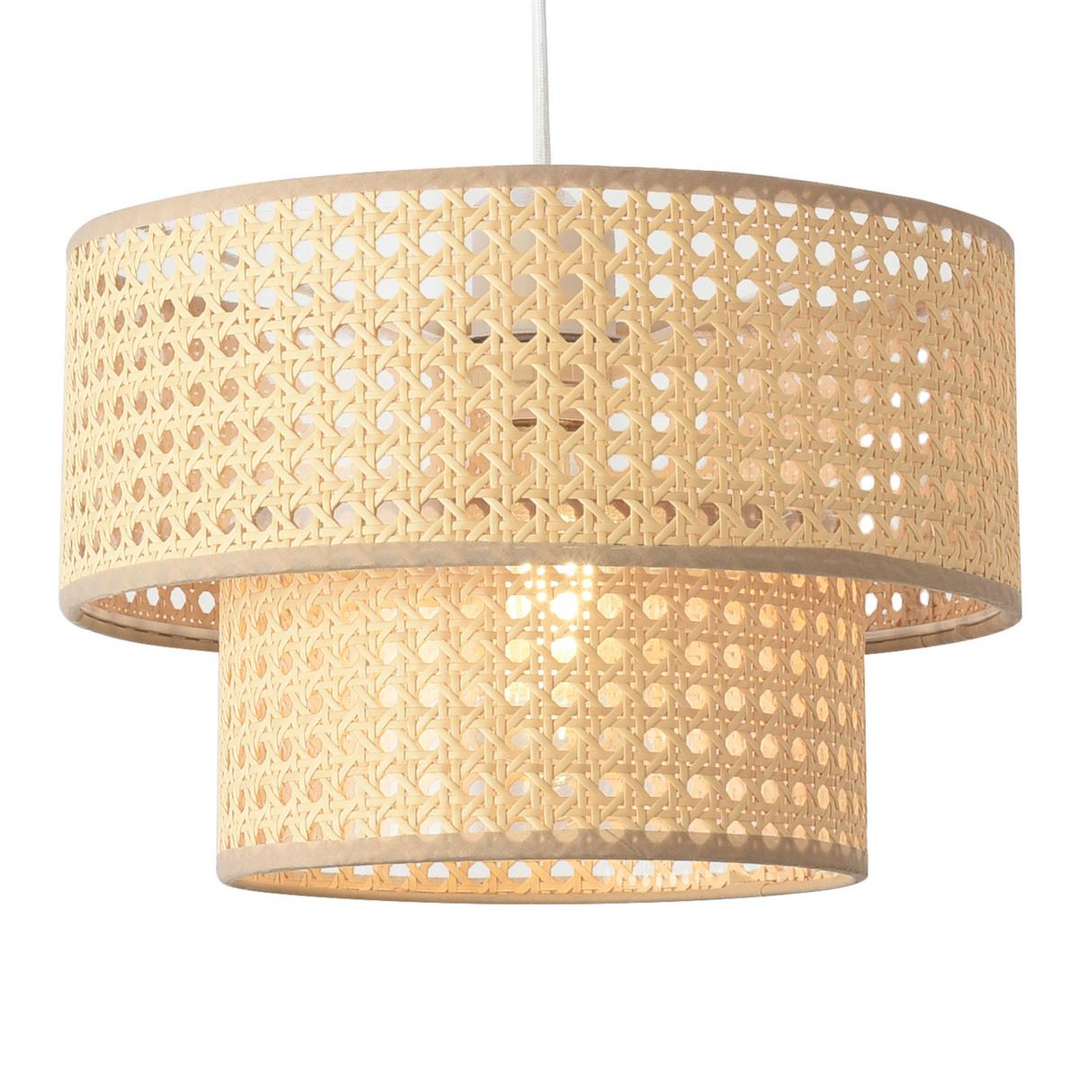 HÄNGELEUCHTE Ascot - Beige/Weiß, Kunststoff/Metall (30/30/160cm) - lux.pro