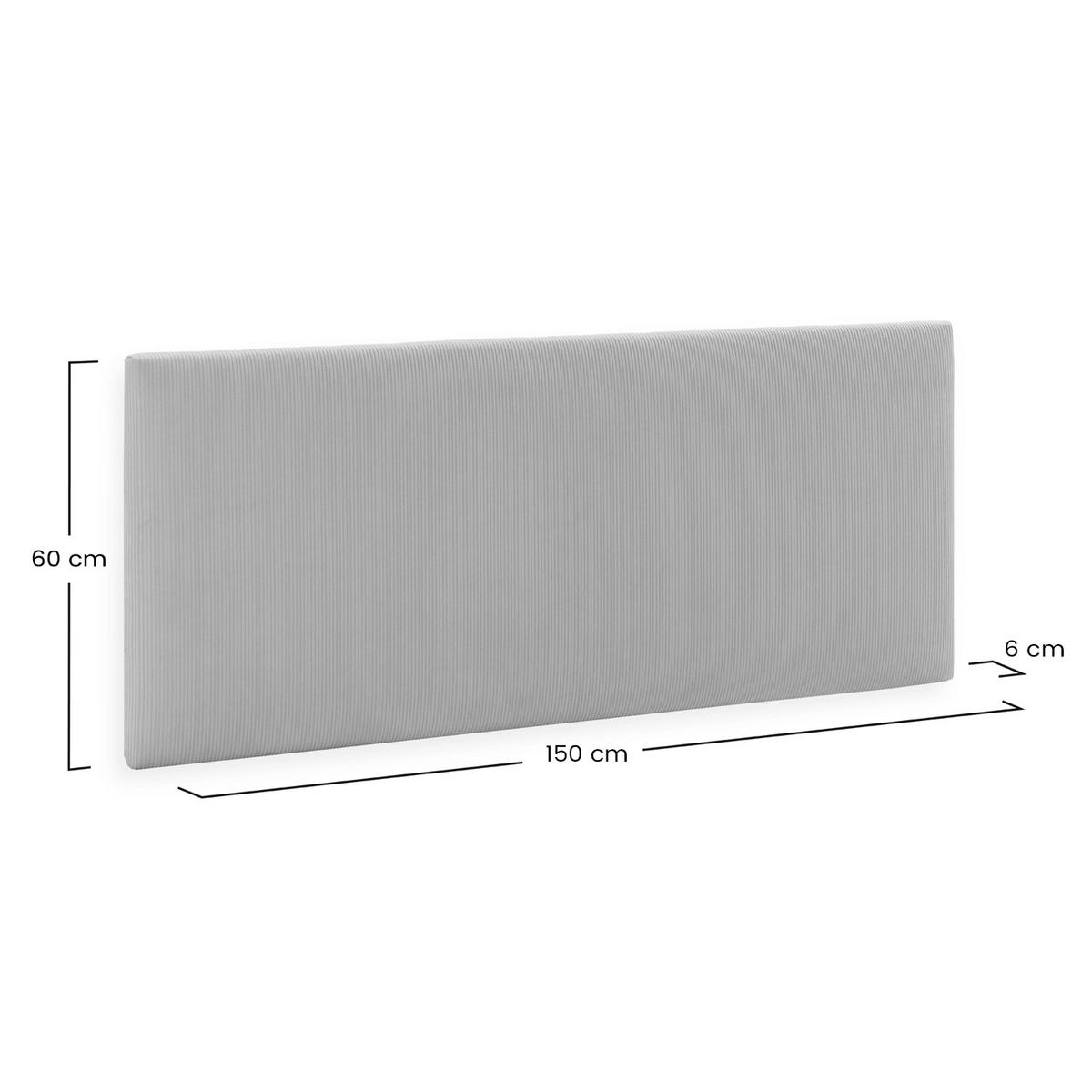 KOPFTEIL Bari 150x60 cm Grau - Grau, Textil (6/150/150cm) - VS Venta-stock