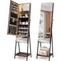 SCHMUCKSCHRANK 166cm Braun - Braun, Holz (41/166/35cm) - COSTWAY