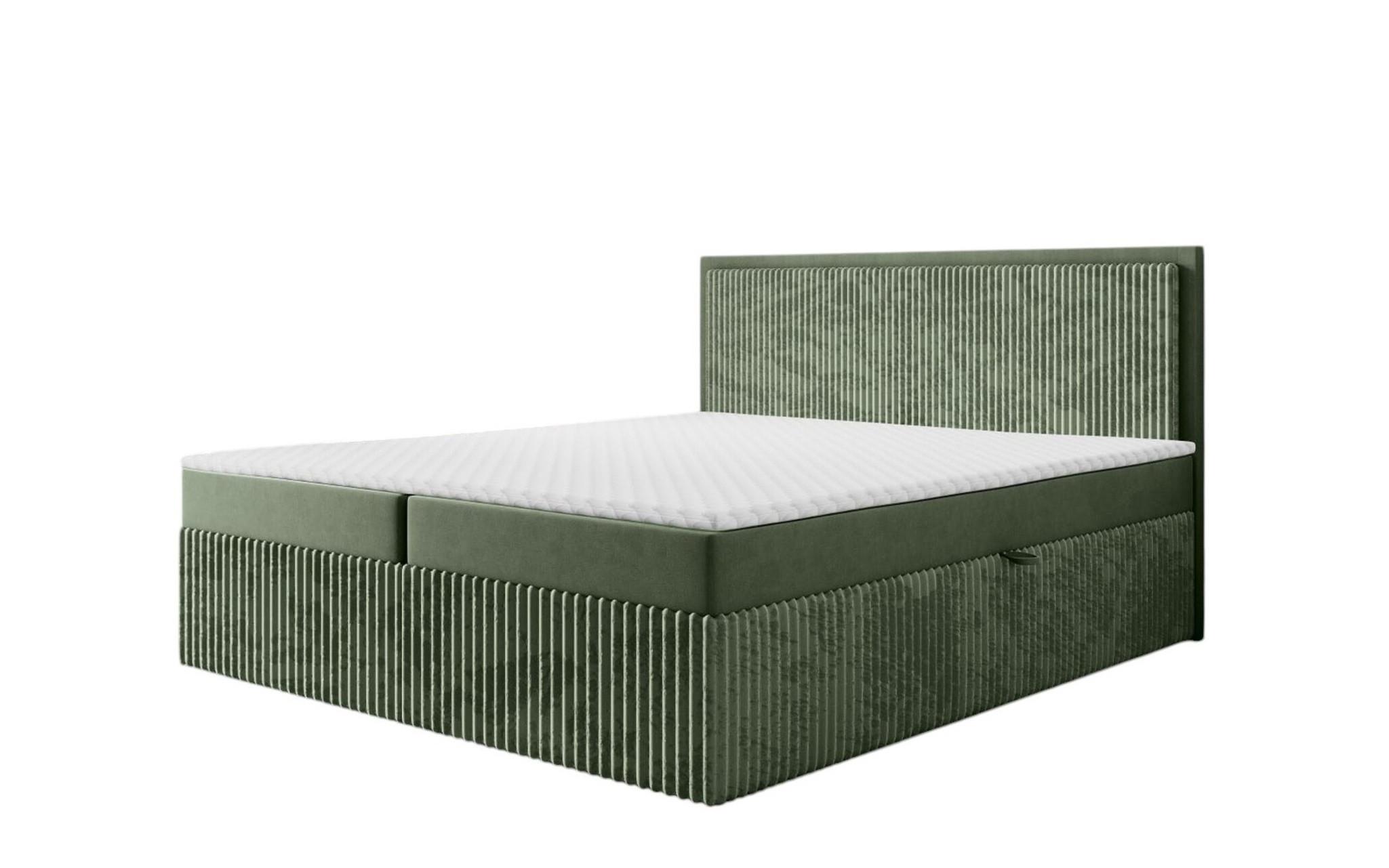BOXBETT Hidis In Stoff Vito - Grün, Holzwerkstoff/Textil (140/200cm) - Fun Möbel