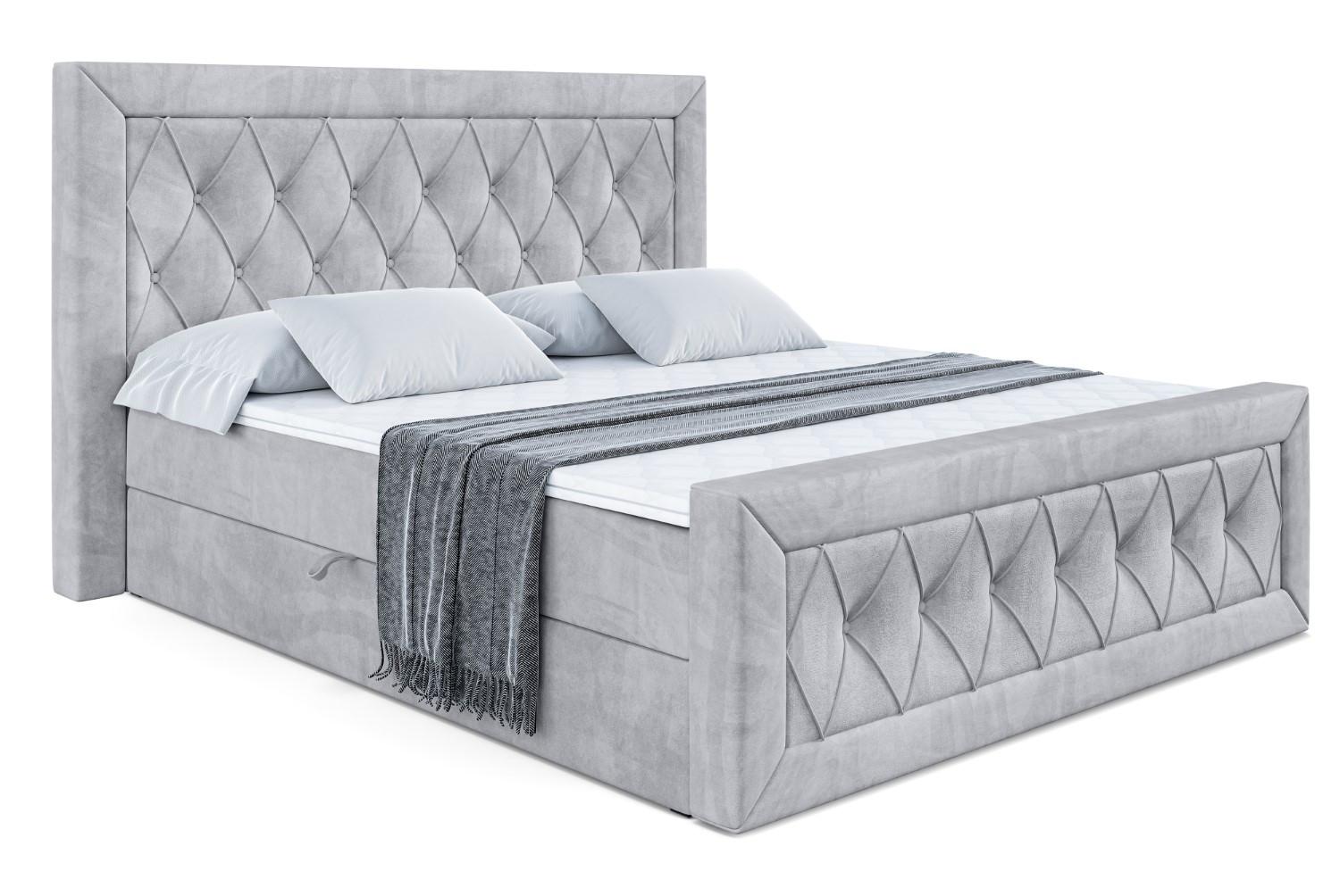 BOXBETT NOEL-Z - 120 x 200 - H3 - Hellgrau - Hellgrau, Holzwerkstoff (120/200cm) - ALTDECOR