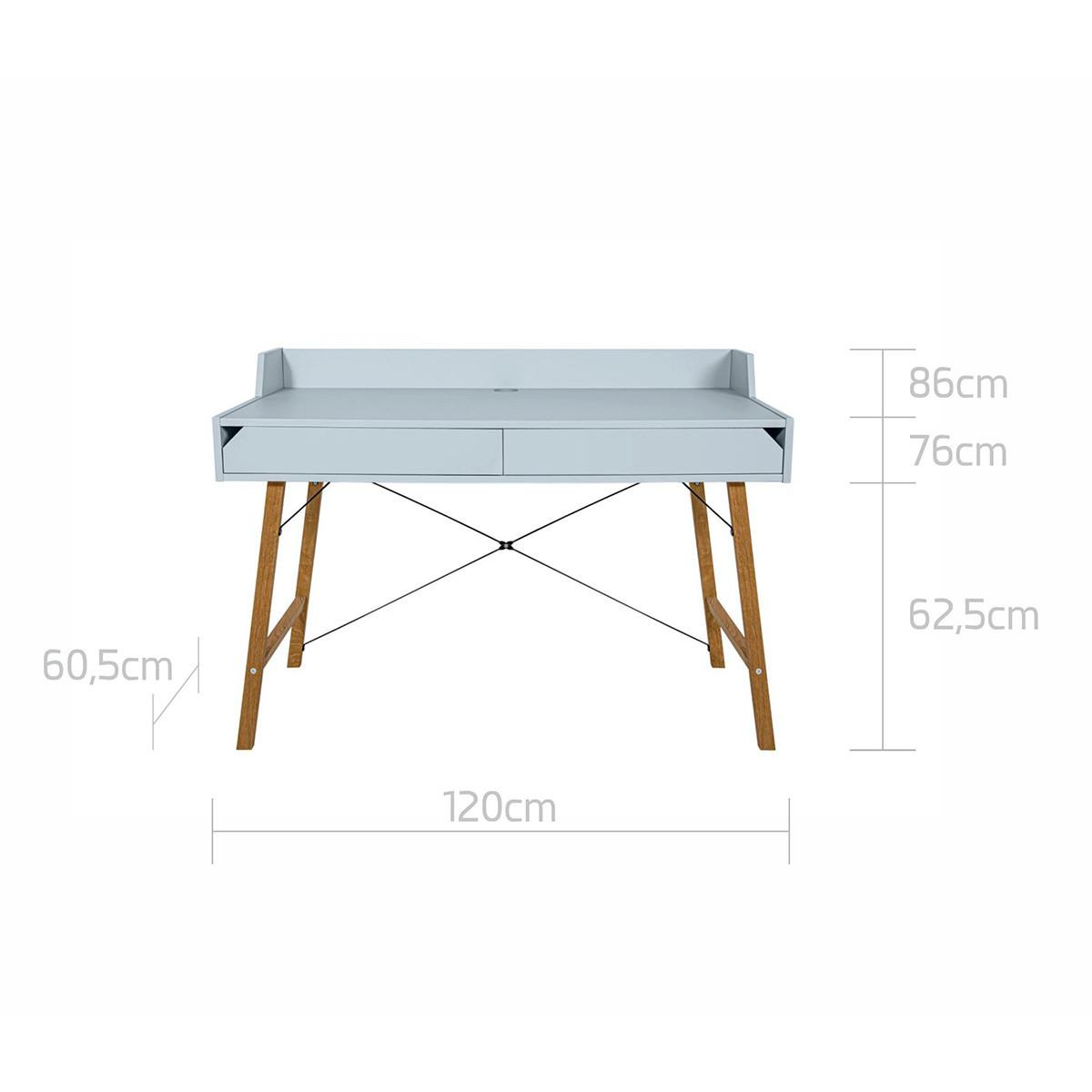 SCHREIBTISCH Lotta Blau - Blau, Holzwerkstoff (120/60/86cm) - Petits-meubles