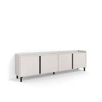 LOWBOARD, Beige, 207/35/61cm, mit Beinen - Beige, Holzwerkstoff (207/61/35cm) - Skraut Home