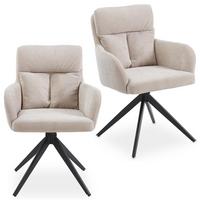 ESSZIMMERSTÜHLE ELARA 2er-Set beige - Beige, Textil (58/87/63cm) - IDIMEX