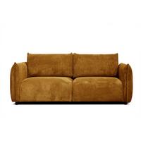 SOFA TAUER 3-Sitzer, honig - Dunkelgelb/Schwarz, Holzwerkstoff/Kunststoff (112/84/206cm) - Wozimo
