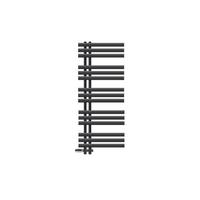 BADHEIZKÖRPER Iron EM 500x1200 mm Anthrazit mit Ventil Durchgang - Anthrazit, Metall (50/120/3cm) - LuxeBath
