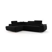 ECKSOFA Monaro Mit Schlaffunktion - Schwarz, Holzwerkstoff/Textil (202/275cm) - Fun Möbel