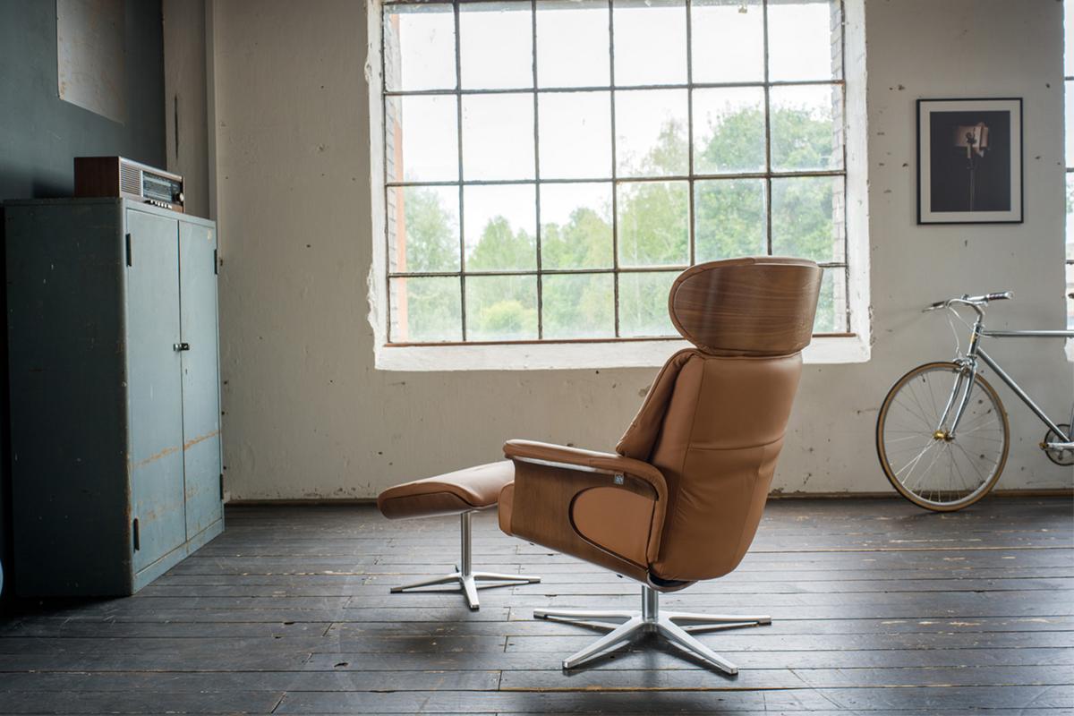 RELAXSESSELSET TOSAR Braun Leder - Silberfarben/Braun, Leder/Metall (83/110/89cm) - KAWOLA