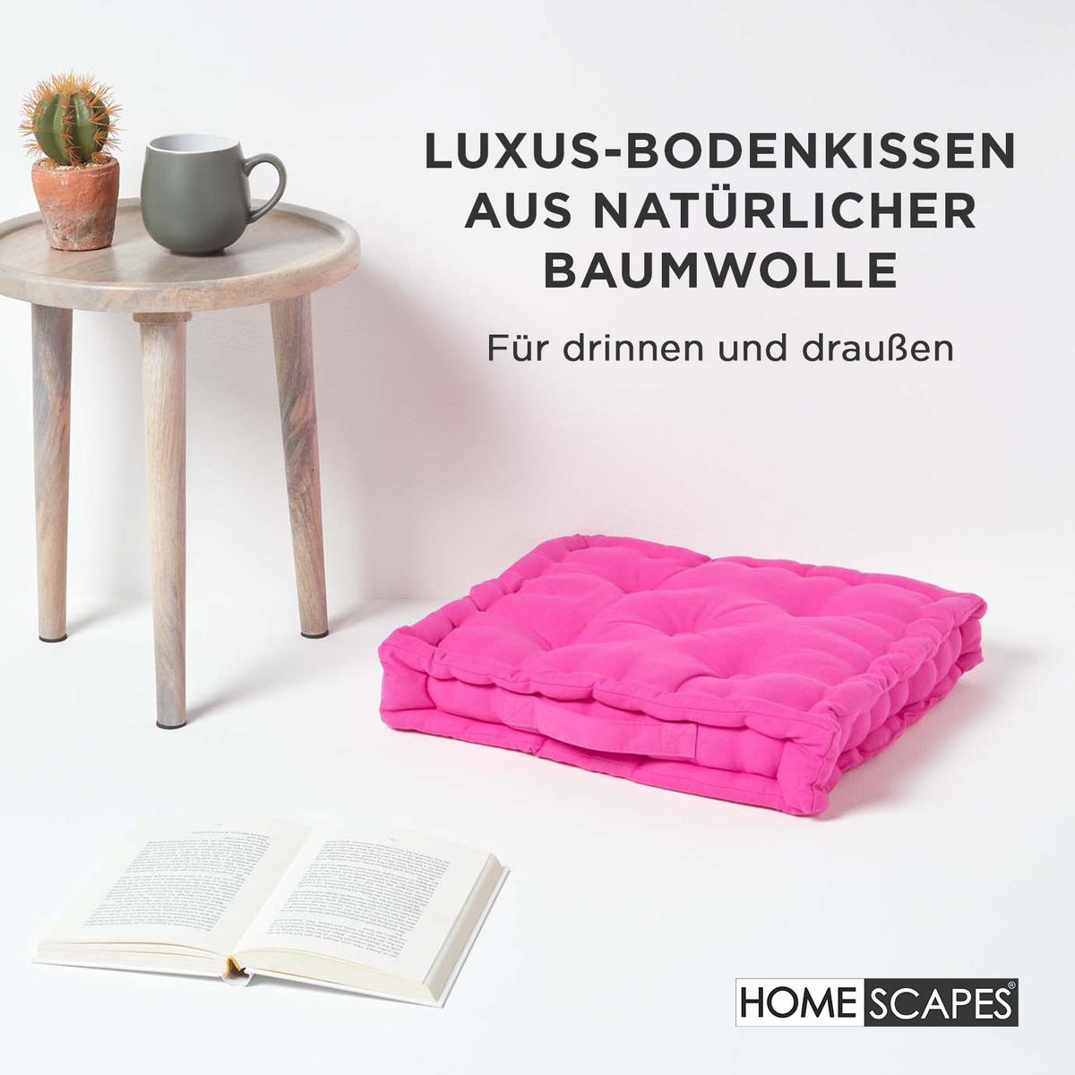SITZKISSEN pink 40/40/8 cm – Bodenkissen unifarben - Rosa, Textil (40/40/8cm) - Homescapes