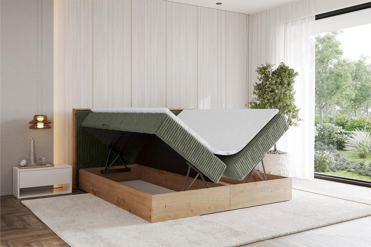 BOXBETT LOLLI9 - 120x200 - H4 Olivgrün - Olivgrün, Holzwerkstoff (120/200cm) - ALTDECOR