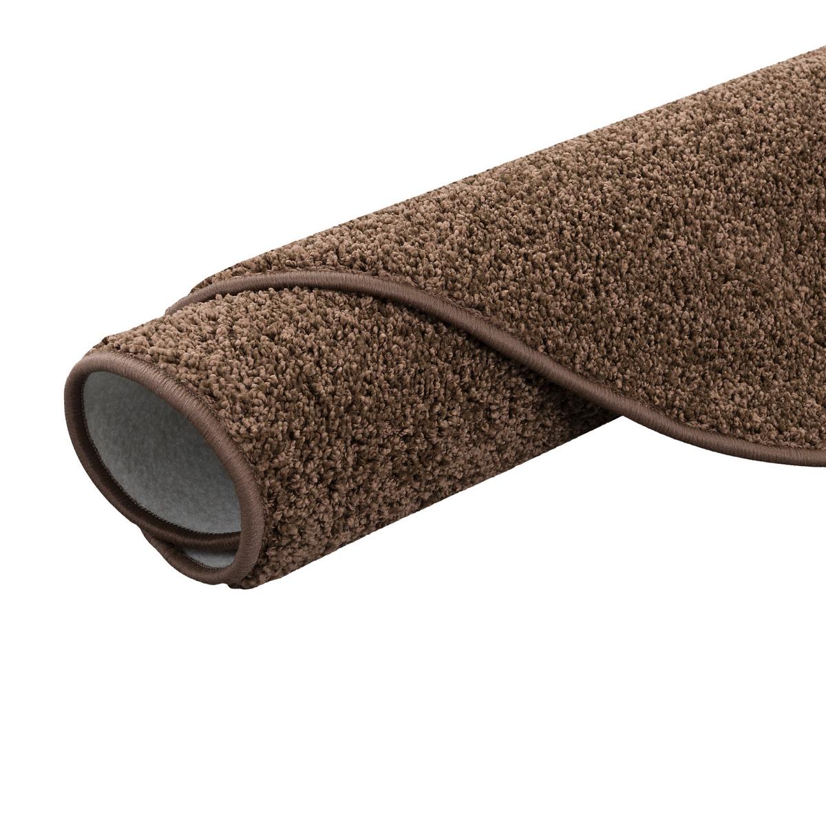 HOCHFLOR VELOURS TEPPICH COTTAGE RUND - Mokka, Textil (160/160cm) - Snapstyle