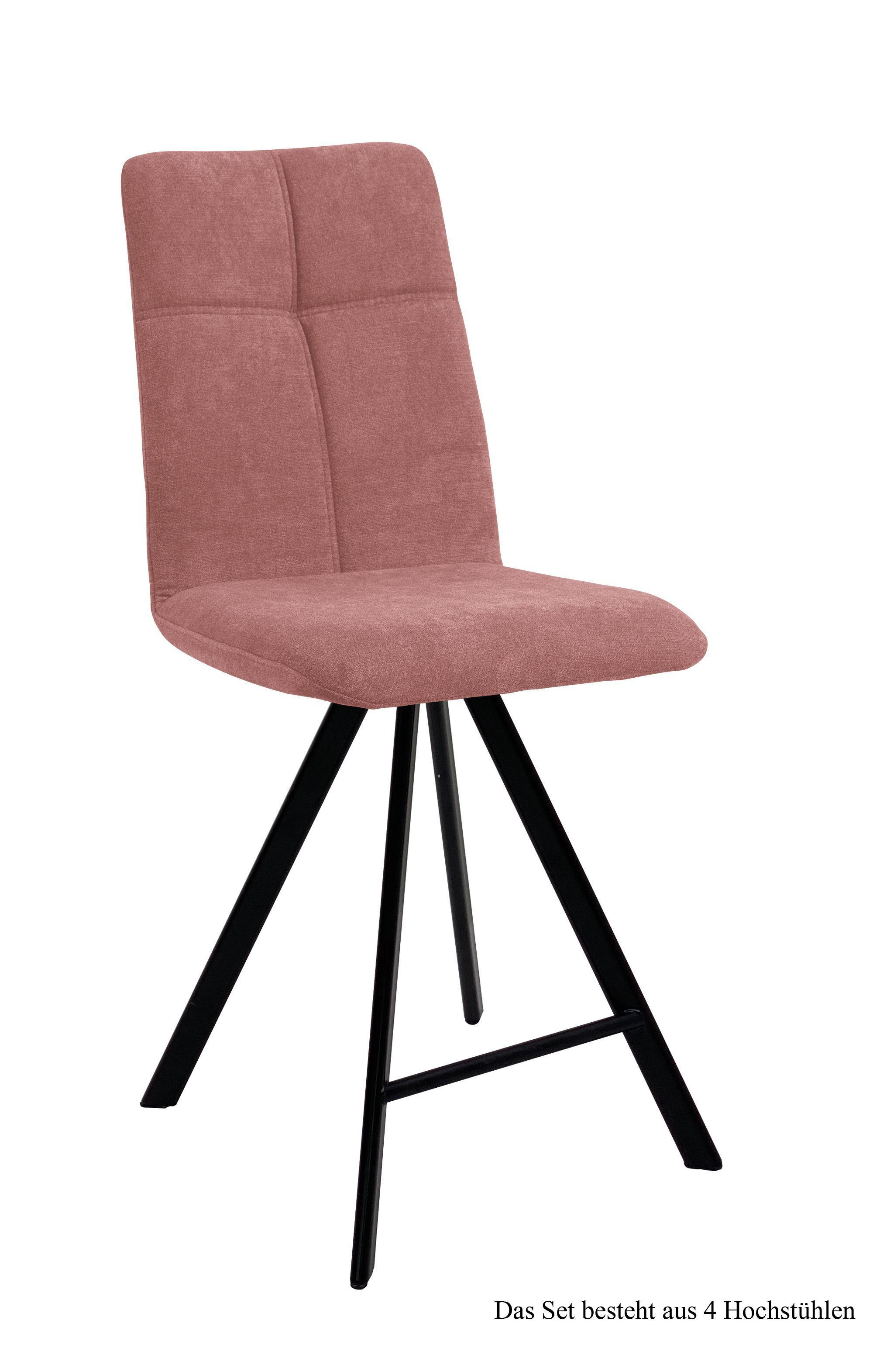 THEKENSTUHL drehbar (4er-Set) Drucill 47x109x60 Schwarz/Rosewood - Dunkelrosa/Schwarz, Kunststoff (60/109/47cm) - 58aufmkessel