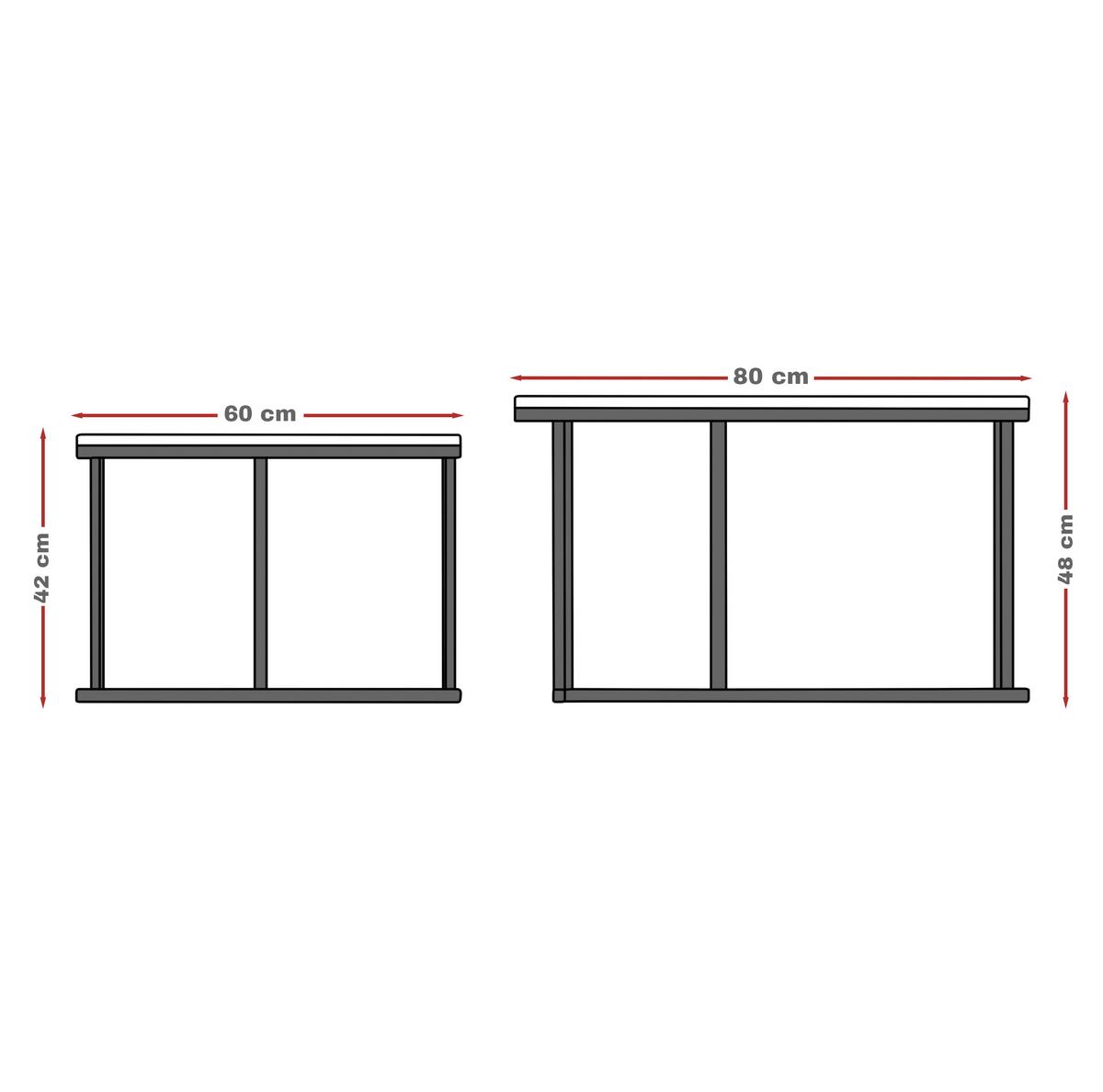 COUCHTISCH rund Groß, Wotan Eiche, Rahmen Weiß - Eiche Wotan/Weiß, Holzwerkstoff (80/80/48cm) - Idohome