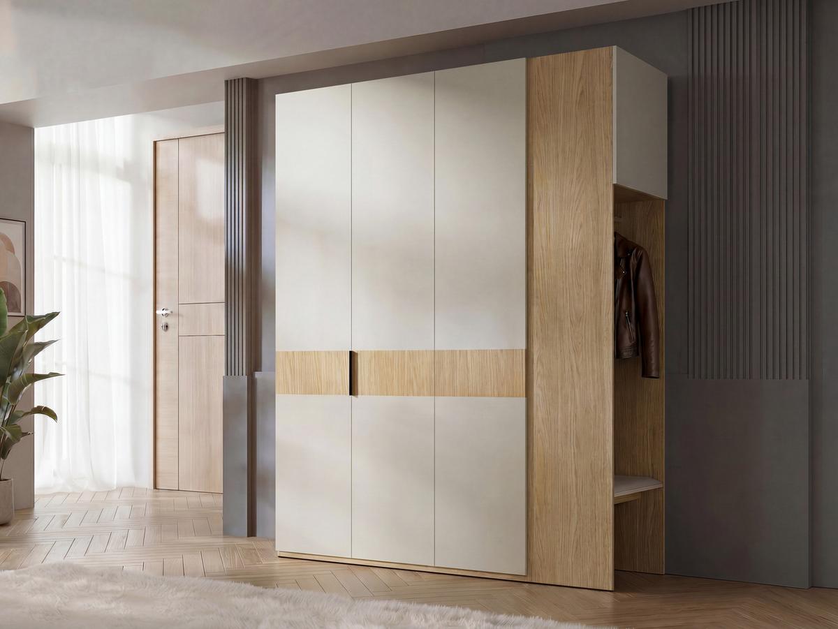GARDEROBE-SET Soreno II - Eichefarben/Beige, Holzwerkstoff/Kunststoff (193/237/60cm) - MIRJAN24