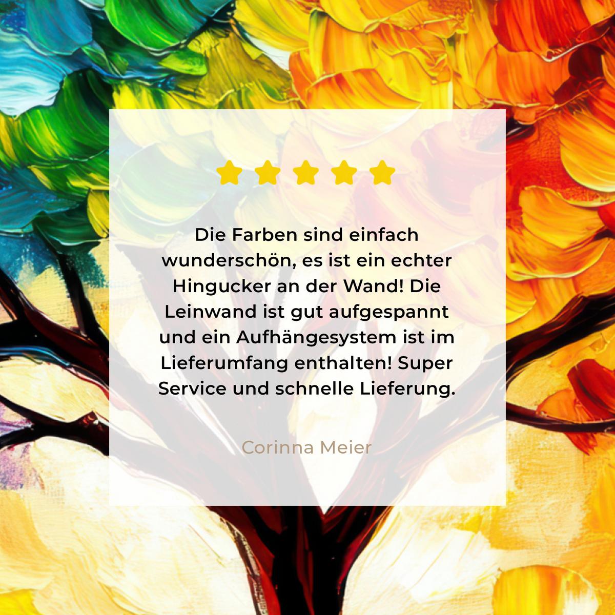 LEINWANDBILD Baum - Kunst - Natur - Sonnenuntergang Wandbild Wohnzimmer 50x50 cm - Multicolor, Textil (50/50cm) - MuchoWow