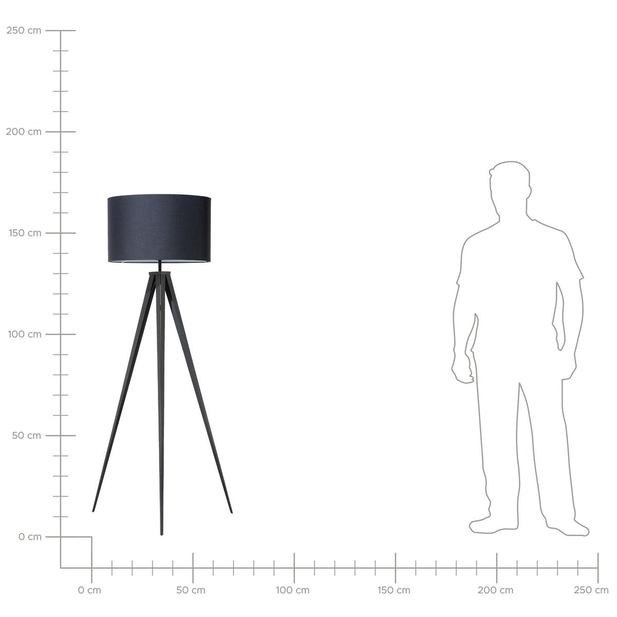 STEHLEUCHTE Stiletto 50/50/156 cm - Schwarz, Metall (50/50/156cm) - Beliani
