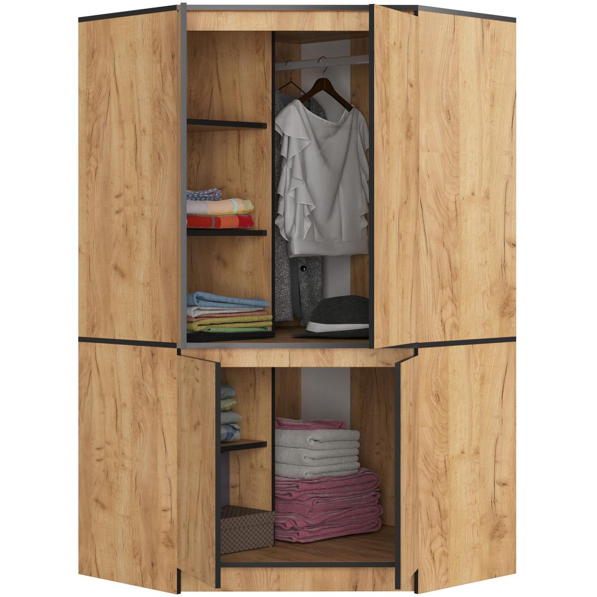 KLEIDERSCHRANK Eiche Craft 180/100/50 - Eiche San Remo, Holzwerkstoff (100/180/50cm) - RAUMHIRSCH FURNITURE