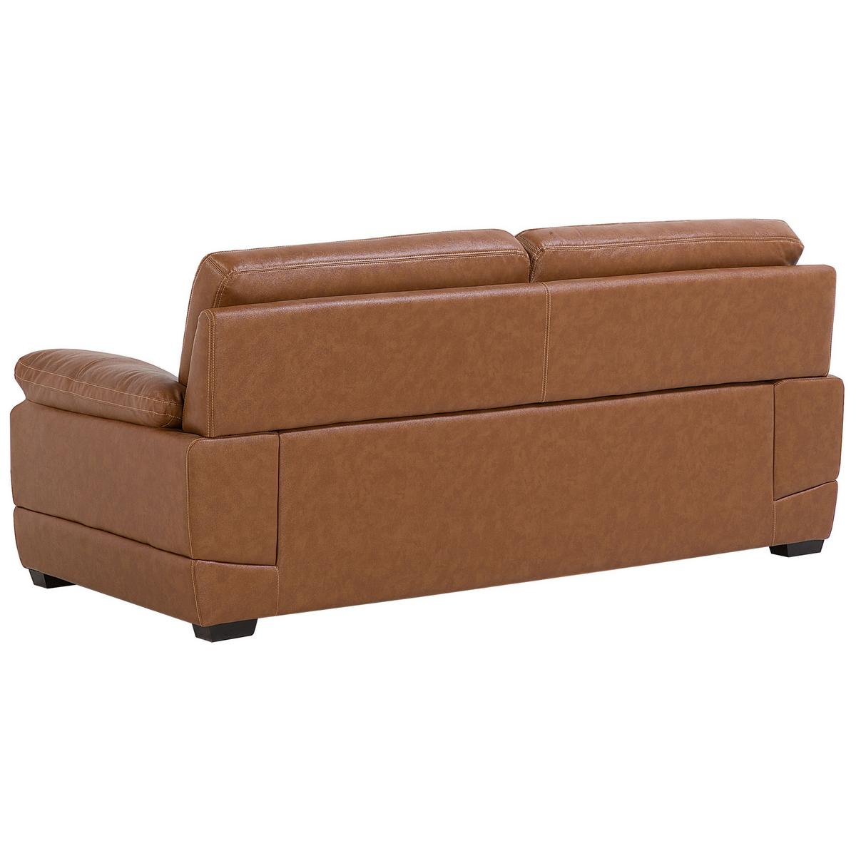 SOFA Leder Goldbraun Horten - Goldfarben, Leder/Textil (200/89/85cm) - Beliani