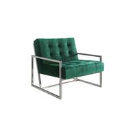 LOUNGESESSEL Duban Grün Samtstoff - Smaragdgrün/Silberfarben, Holz/Textil (84/81/89cm) - S-Style Möbel