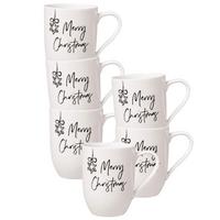 BECHER MIT HENKEL 'MERRY CHRISTMAS' Statement weiß 290 ml 6er Set - Weiß, Keramik (0.29L) - Villeroy & Boch