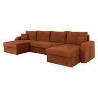 ECKSOFA Kris U Lux - Schwarz/Bronzefarben, Holz/Kunststoff (304/140cm) - MIRJAN24