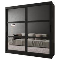 SCHWEBETÜRENSCHRANK 200/200/62 2-türig - Schwarz, Holz/Kunststoff (200/200/62cm) - MÖBEL KRYSPOL