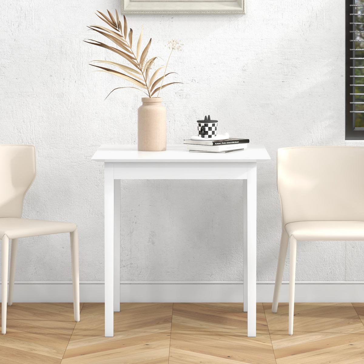 ESSTISCH Küchentisch Quadratischer Esszimmertisch für 2 Personen Holz Weiß - Weiß, Holz (75/75/76cm) - HOMCOM