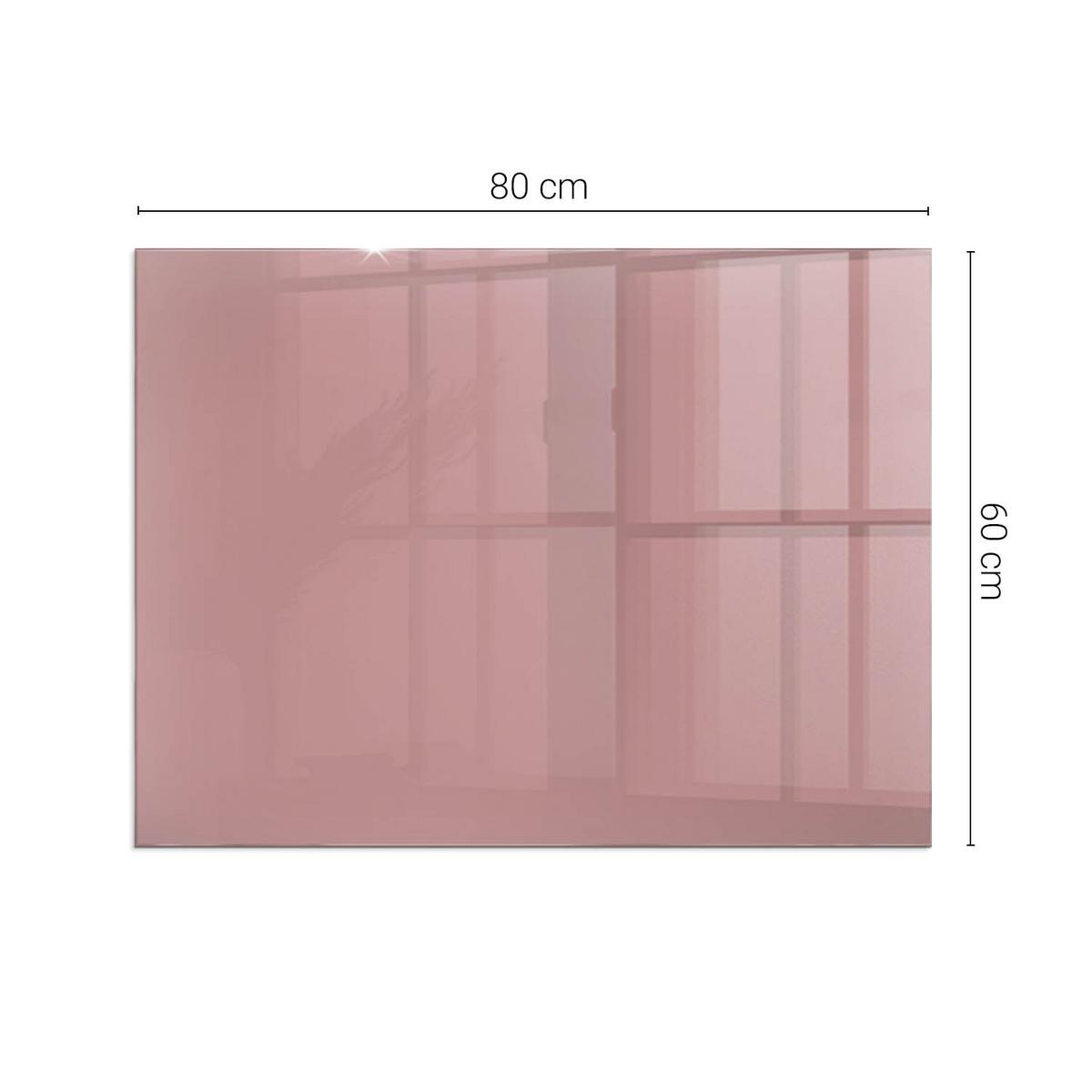 GLASPLATTE für Kamin 80x60 cm - Pink, Glas (80/60/0.4cm) - TULUP