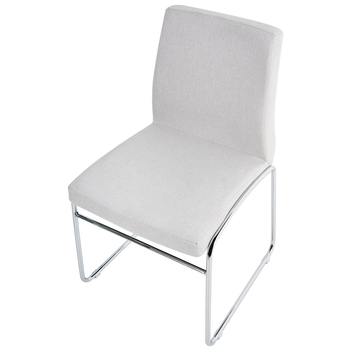 ESSZIMMERSTUHL 2er Set Stoff Hellgrau Lecco - Silberfarben/Hellgrau, Textil/Metall (49/85/50cm) - Beliani