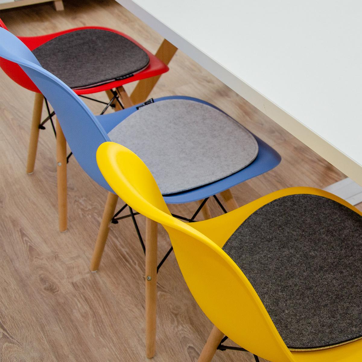 FILZ-SITZKISSEN zum Wenden, 2er Set 40/37/2,5 cm, Grau - Grau, Kunststoff (40/37/1cm) - Dunedesign