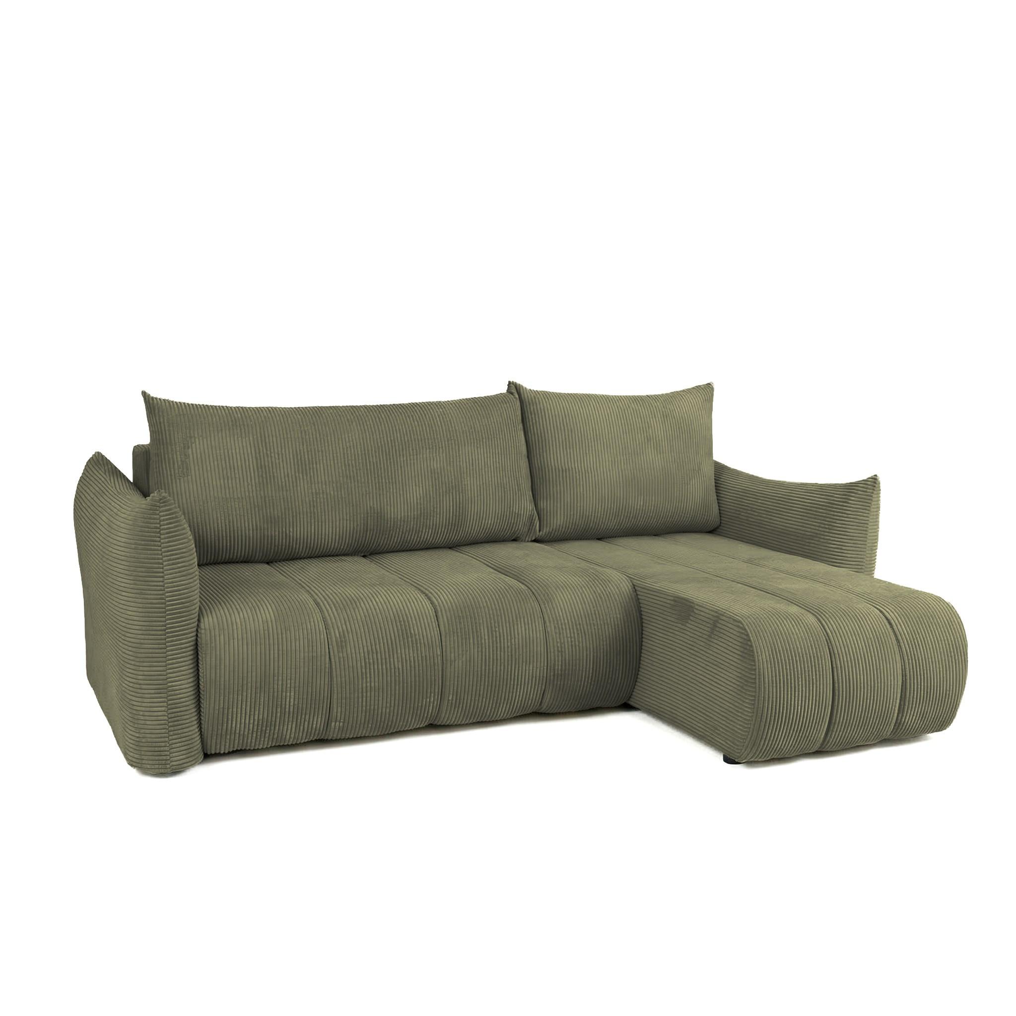 ECKSOFA Ontario Xs Mit Schlaffunktion - Olivgrün, Holzwerkstoff/Textil (226/154cm) - Fun Möbel