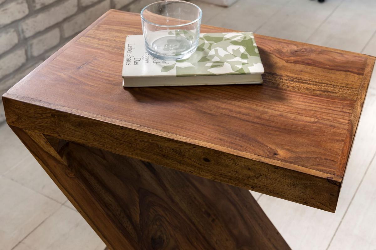 BEISTELLTISCH Massivholz Z Cube Landhausstil Design MUMBAI, Dunkelbraun 30x44x59 cm - Dunkelbraun/Braun, Holz (44/30/59cm) - KADIMA DESIGN