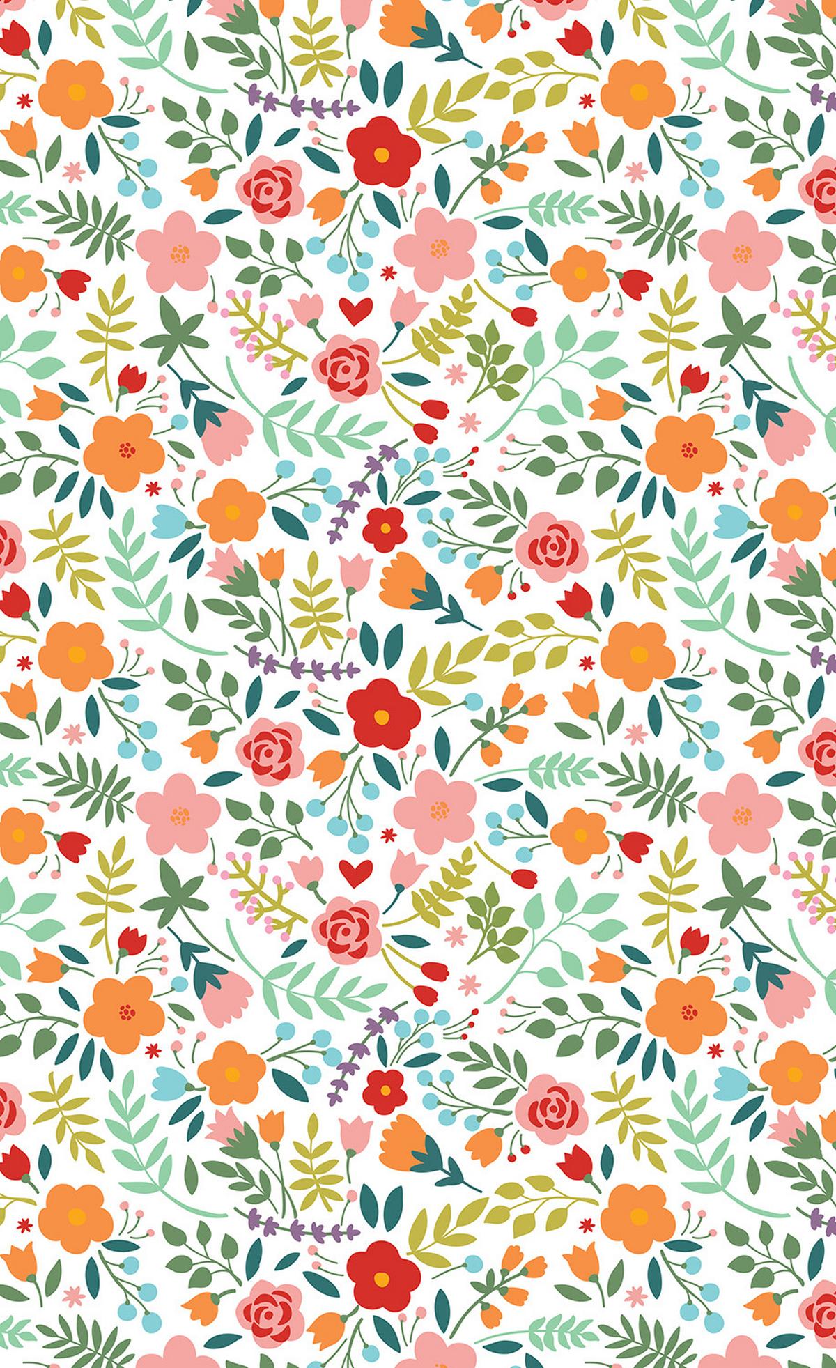 ROLLO LICHTDURCHLÄSSIG 110x180 cm Gemalte Blumen - Grün, Textil (110/180cm) - TULUP