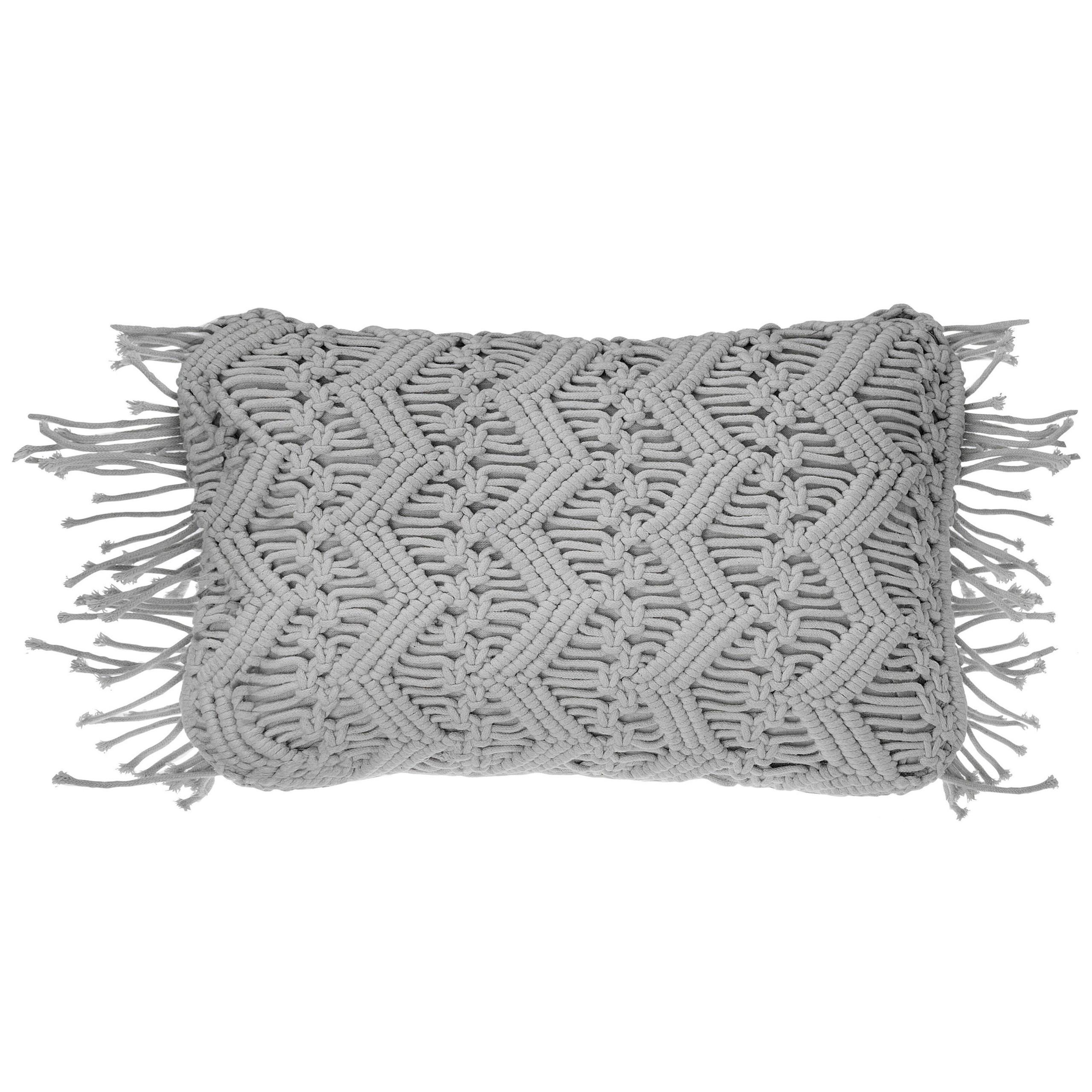 DEKOKISSEN Hellgrau 30/45 cm Kirikkale - Hellgrau, Naturmaterialien/Textil (30/45cm) - Beliani