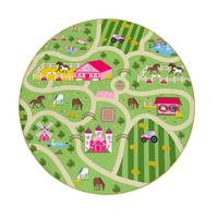 KINDERTEPPICH Grün Ø 160 cm - Grün, Kunststoff (160/160cm) - TT Home