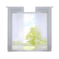 FADENGARDINE 2ER SET HxB 250x140 cm Weiß Lurex - Weiß Hochglanz, Textil (140/250cm) - Gardinenbox
