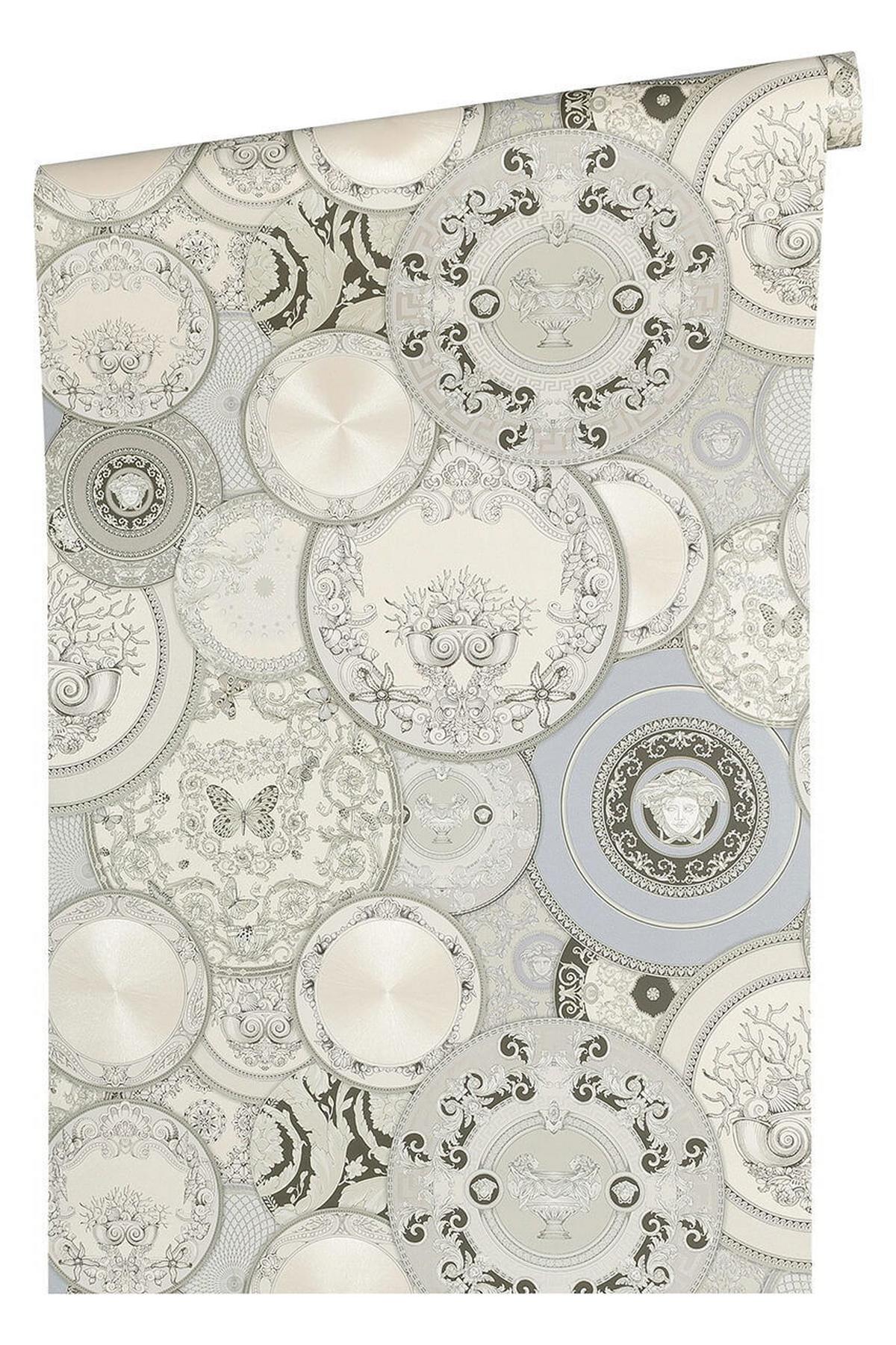 VLIESTAPETE Grau 53/1005 cm - Silberfarben/Weiß, Kunststoff/Textil (70/1cm) - KUNSTLOFT