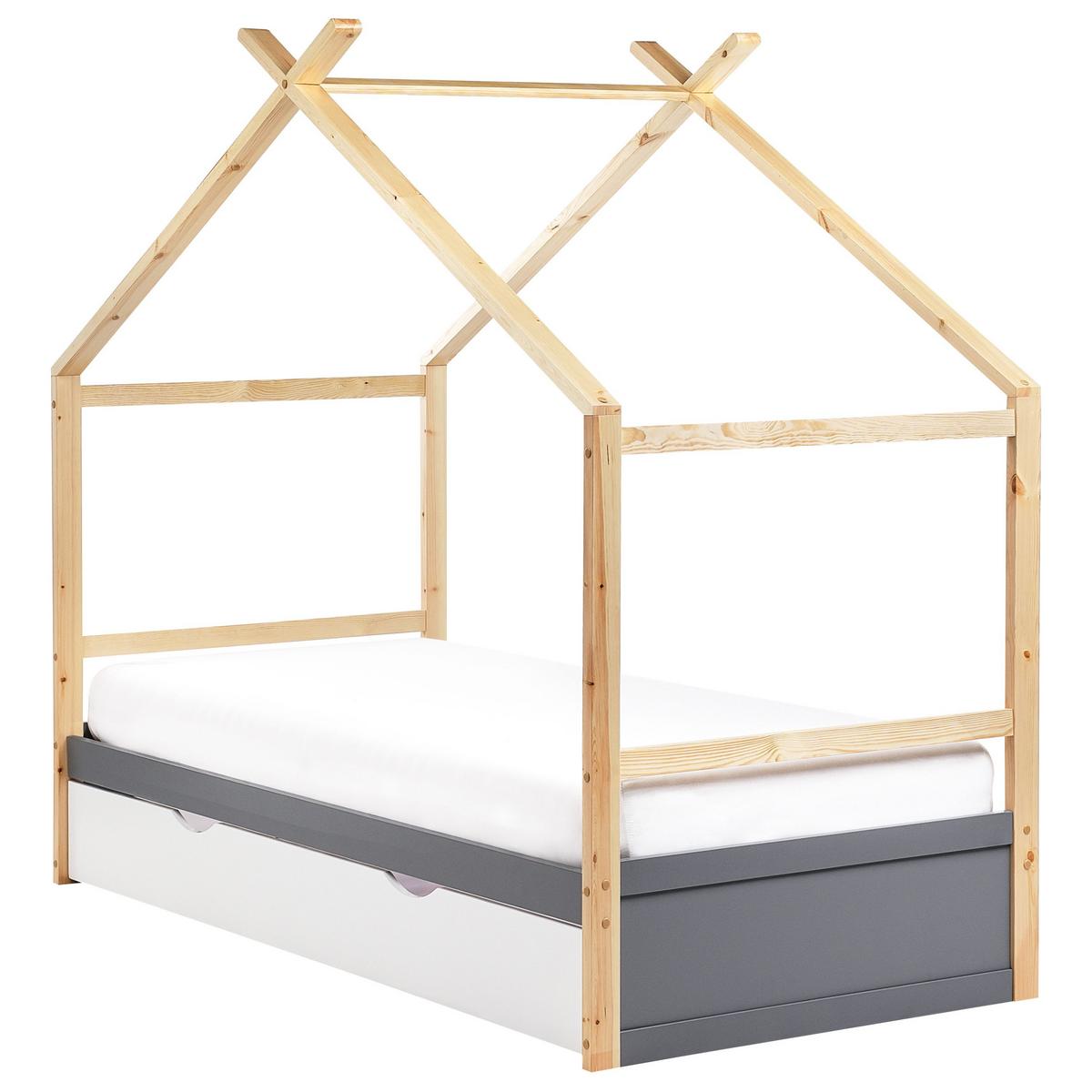 KINDERBETT 90x200 cm Grau Orgeval - Grau, Holz (90/200cm) - Beliani