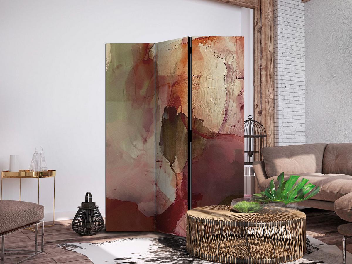 PARAVENT Einseitig Bedruckter 3-tlg 135x172 cm Abstraktion Boho Stil - Multicolor, Holz/Textil (135/172/3cm) - Muralo