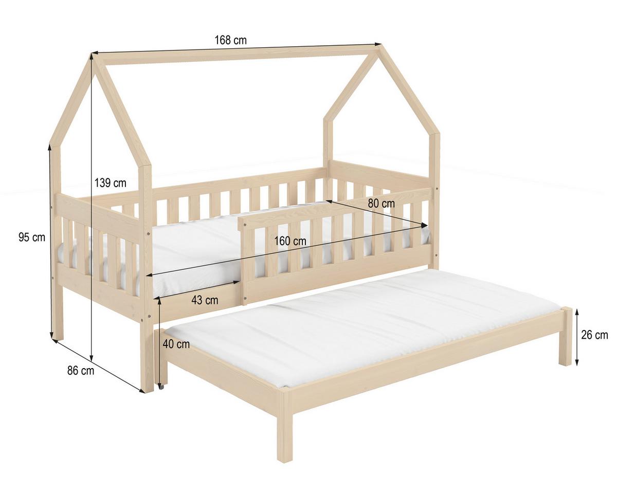 KINDERBETT BAMBINA 80x160 cm Hellgrau - Hellgrau, Holz (80/160cm) - MASSENO