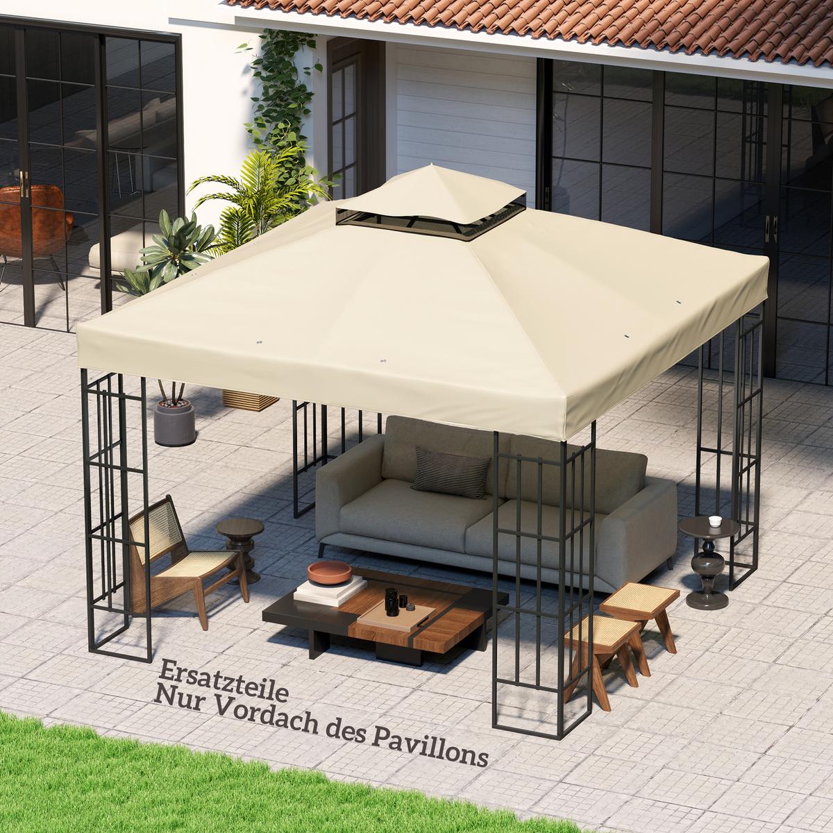 ERSATZDACH für Pavillon 3 x 3 m - Creme, Kunststoff (300/1/300cm) - Outsunny
