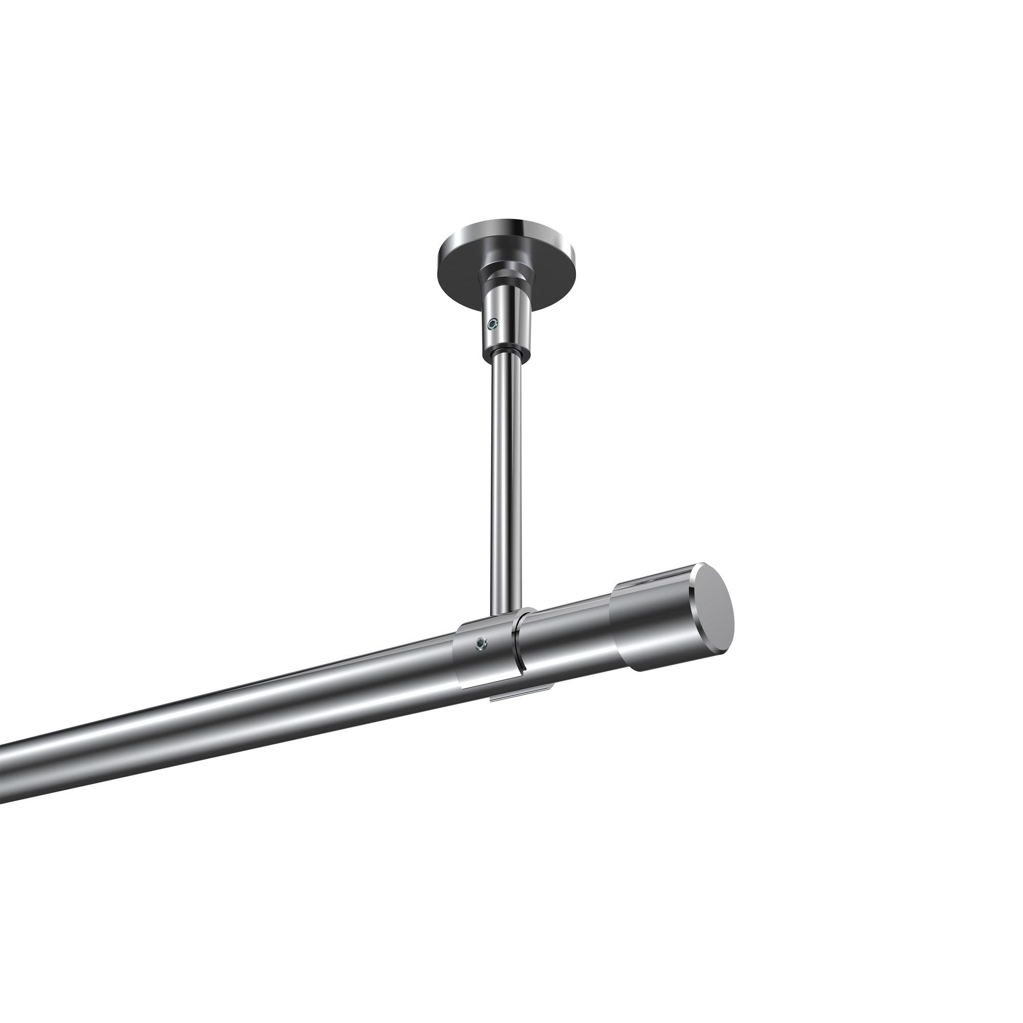 GARDINENSTANGE Sonette Santo 360 cm (geteilt in 2 x 180 cm), 1-läufig, 20 mm Ø Chrom - Chromfarben, Metall (360cm) - INTERDECO