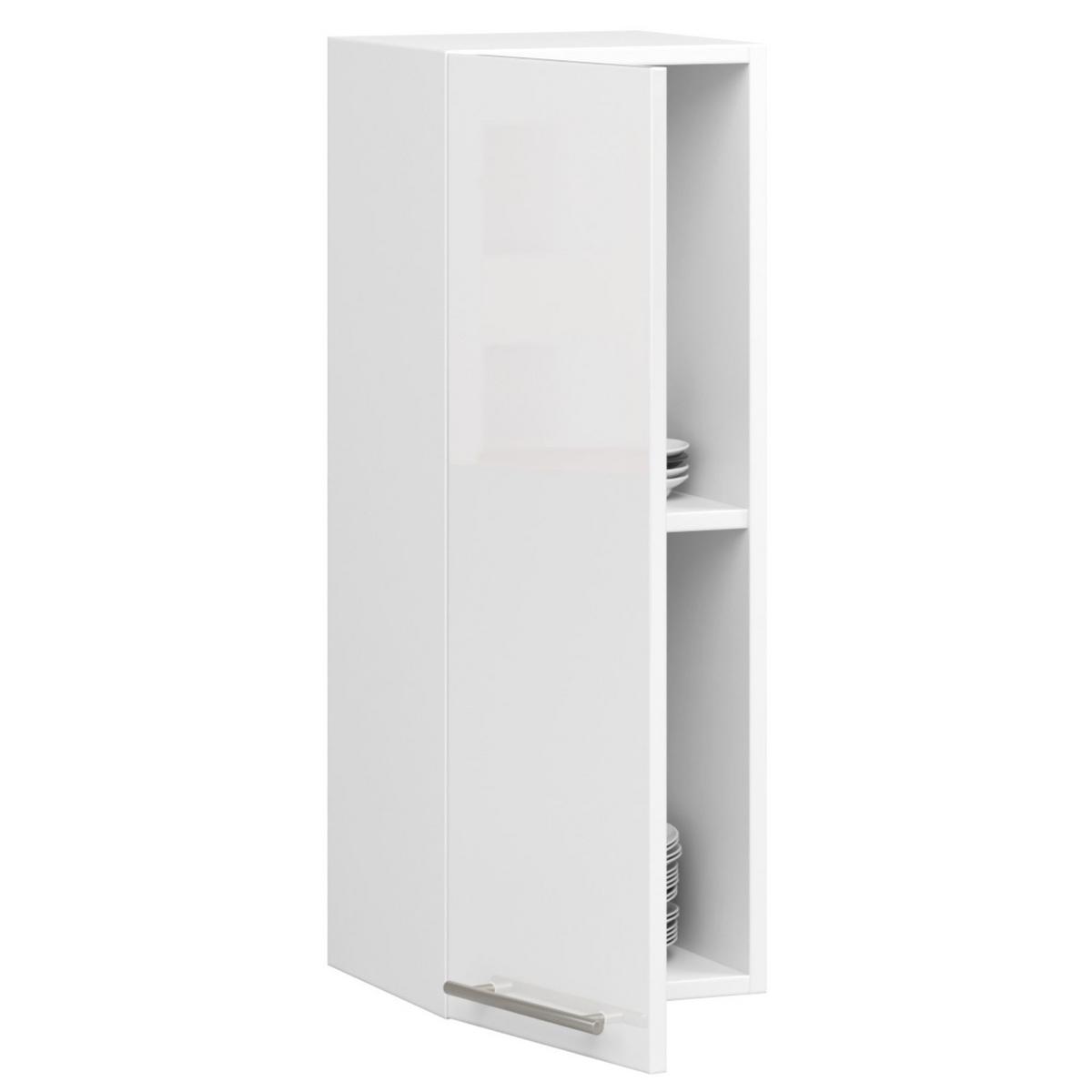 HÄNGESCHRANK Weiß, Weiß Glanz 72/30/30 - Weiß Hochglanz/Weiß, Holzwerkstoff (30/72/30cm) - RAUMHIRSCH FURNITURE