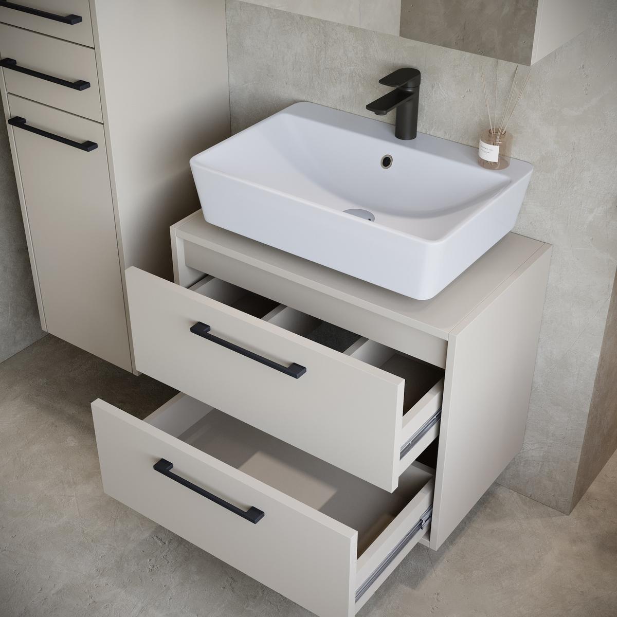 BADMÖBEL-SET Florence 3 Teile Cashmere - 60 x 35 x 51 cm - Kaschmir, Holz (60/51/35cm) - Badplaats