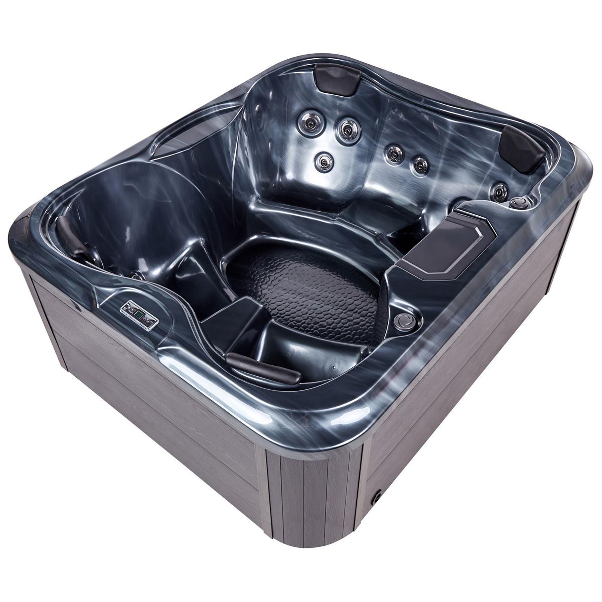 WHIRLPOOL Grau ArceIia - Grau, Kunststoff (215/80/180cm) - Beliani
