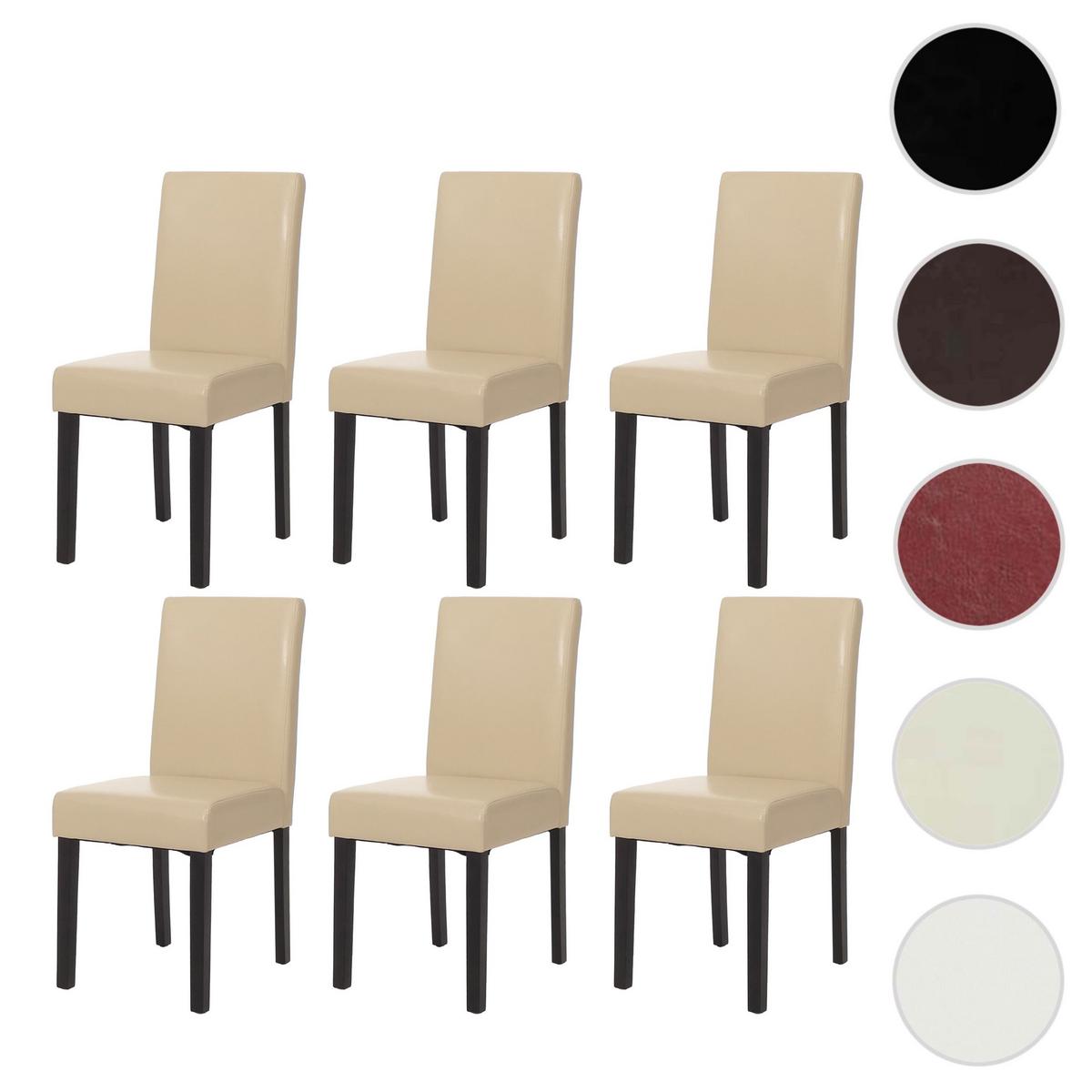 ESSZIMMERSTUHL Beige, Dunkelbraun 6er-Set - Beige/Dunkelbraun, Textil (43/90/56cm) - MCW