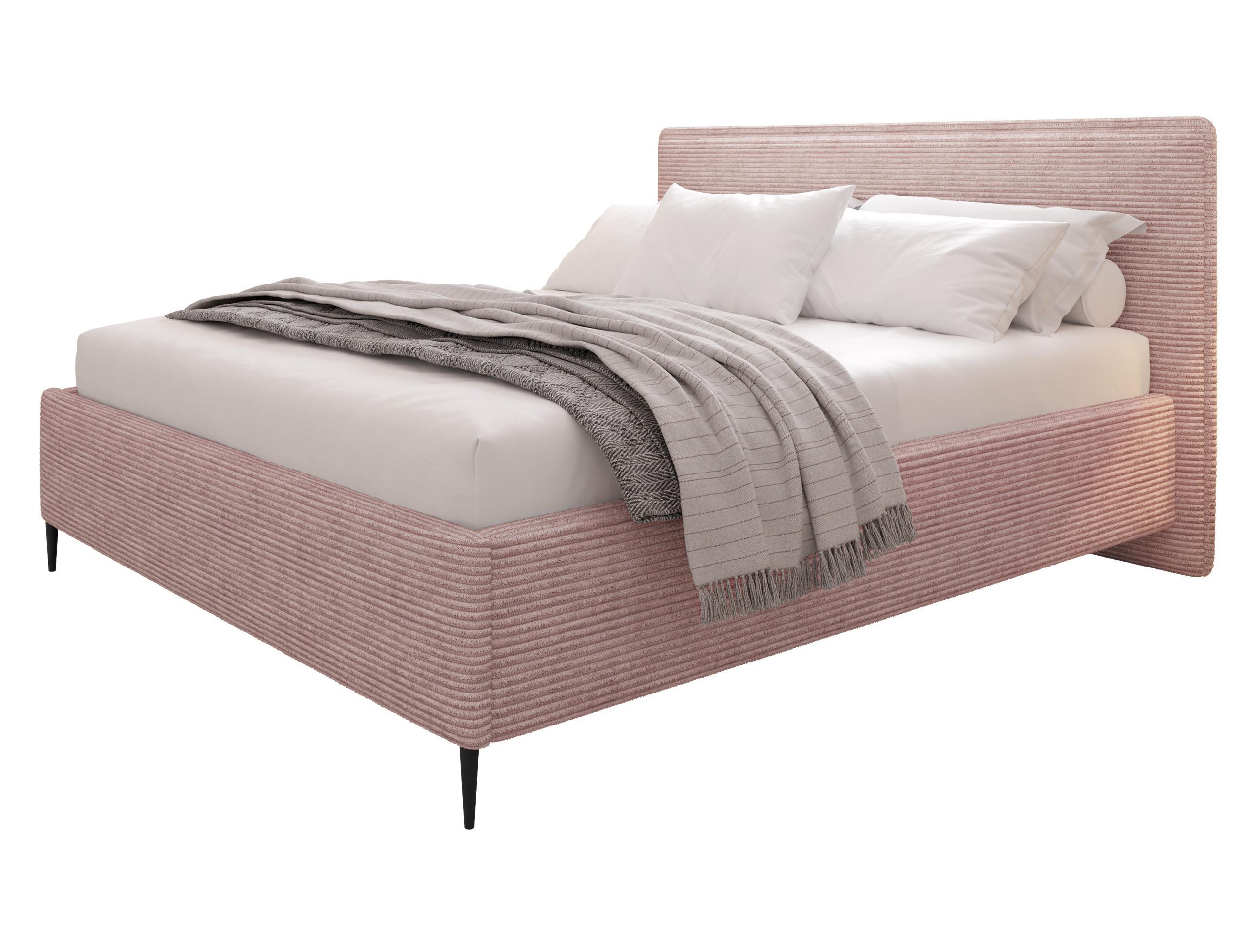 POLSTERBETT Puretta - Hellrosa/Schwarz, Holzwerkstoff/Textil (160/200cm) - MIRJAN24