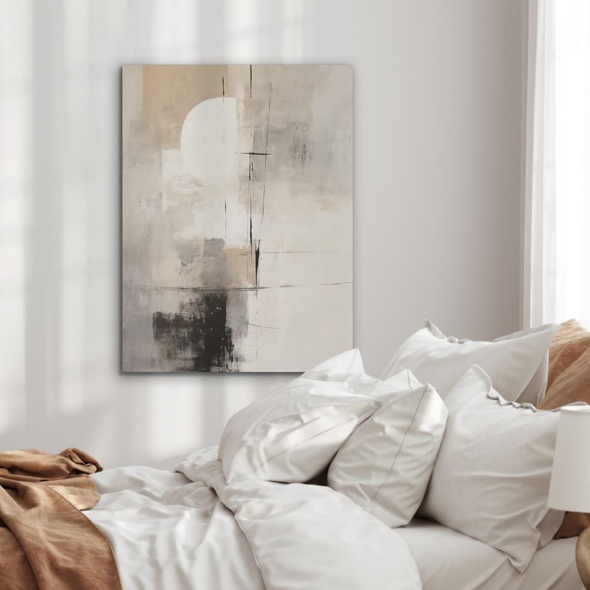 AKUSTIKBILD Abstrakt - Kunst - Grau Wandbilder 60x80 cm - Hellgrau, Kunststoff (60/80/0.9cm) - MuchoWow