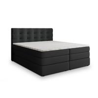 BOXSPRINGBETT AREZI 140x200 cm mit Matratze und Topper - Schwarz - Schwarz, Holz (140/200cm) - MASSENO