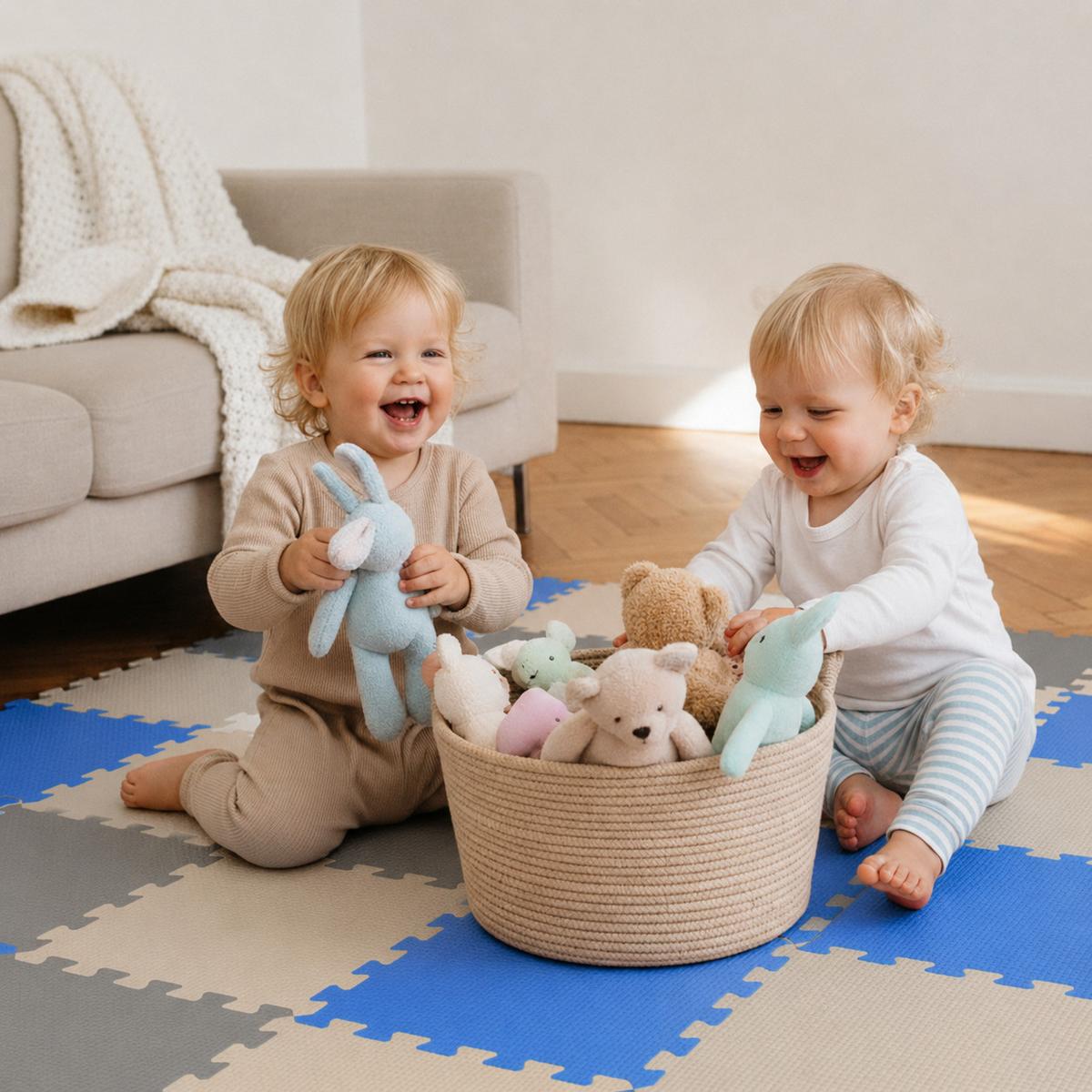 SPIELMATTE ab Null - 270/90 cm Puzzlematte Grau - Multicolor, Kunststoff (30/30cm) - Littletom
